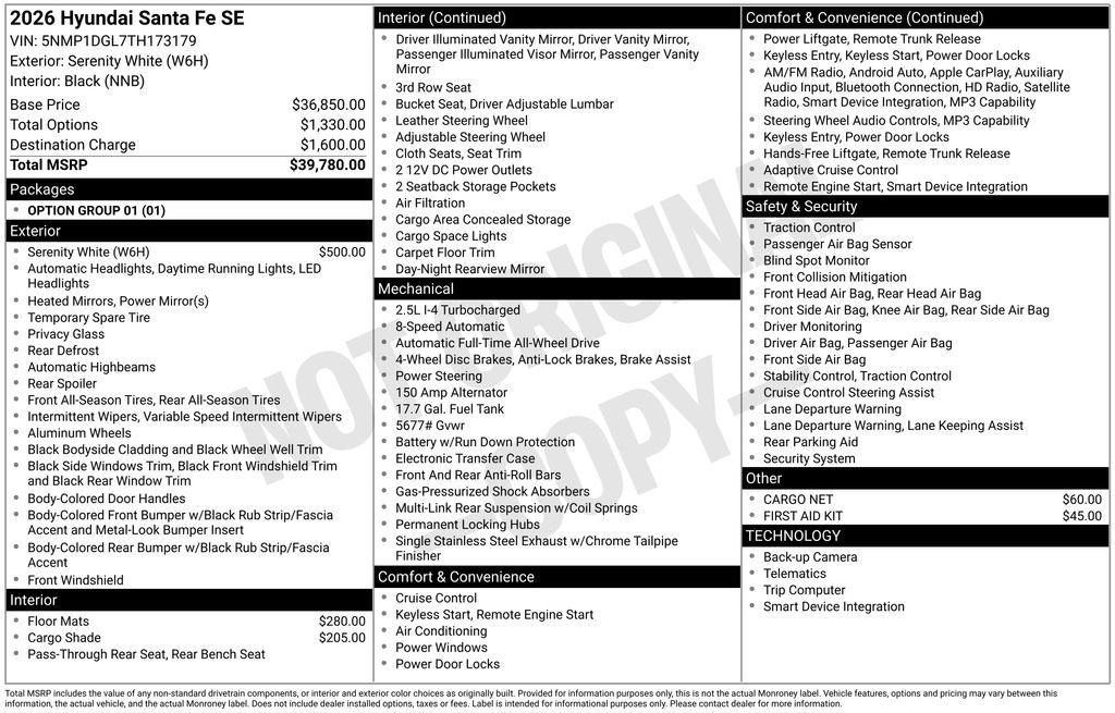 hyundai santa fe 2026 5NMP1DGL7TH173179 image hyundai santa fe 2026 5NMP1DGL7TH173179 image